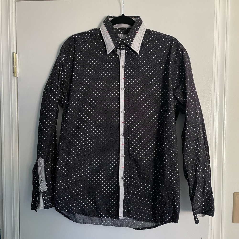 Black and White Polka Dot Button Down Shirt